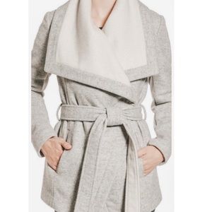 BCBG Gray Wrap Wool Coat